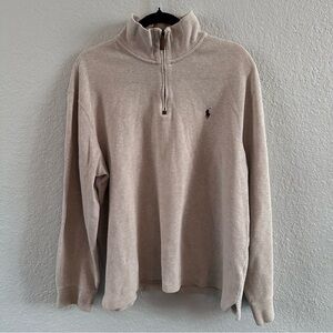 Polo Ralph Lauren Men’s Beige Quarter Zip Pullover Sweater Size L